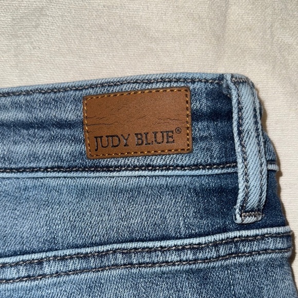 Blue Skinny Distressed Jeans with Rips and Full Length - Picture 4 of 4